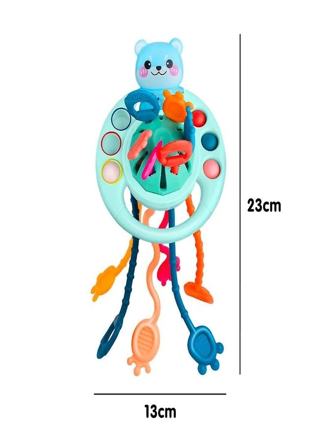 Dangfly Pull String Toy for Babies Teething Strings Sensory Montessori Toys Baby Girl,Travel Toy for 6+Months Boy Food Grade Silicone Fine Motor Skills Toy for Toddlers (Kitten_) - Image 2